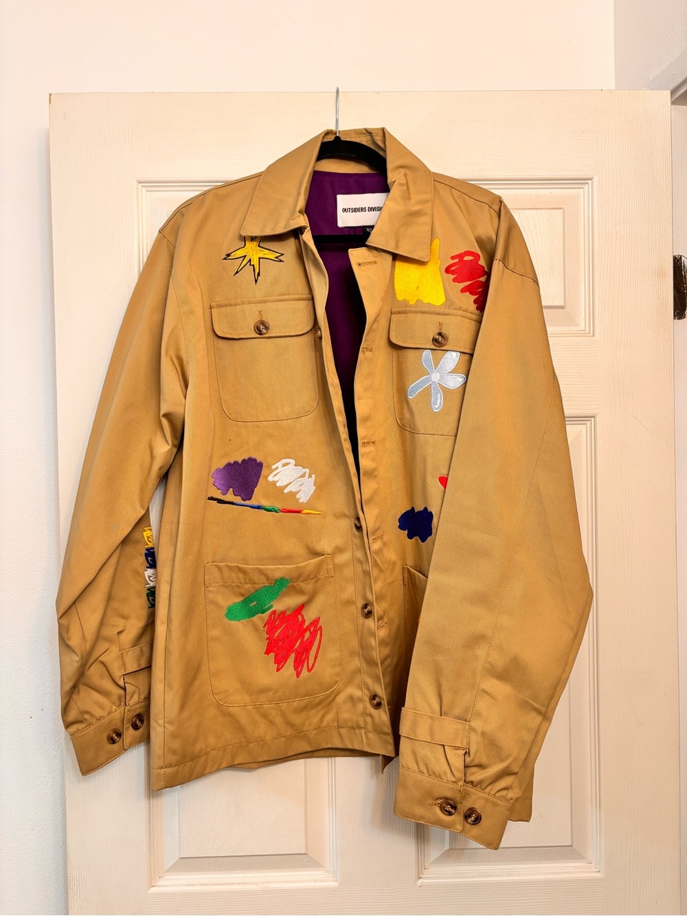 Outsiders Divesion: Tan Painted Cotton Chore Jacket